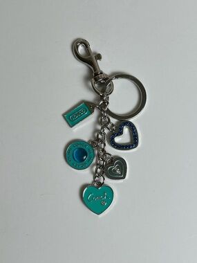 COACH Heart Themed Bag Charm/Keychain